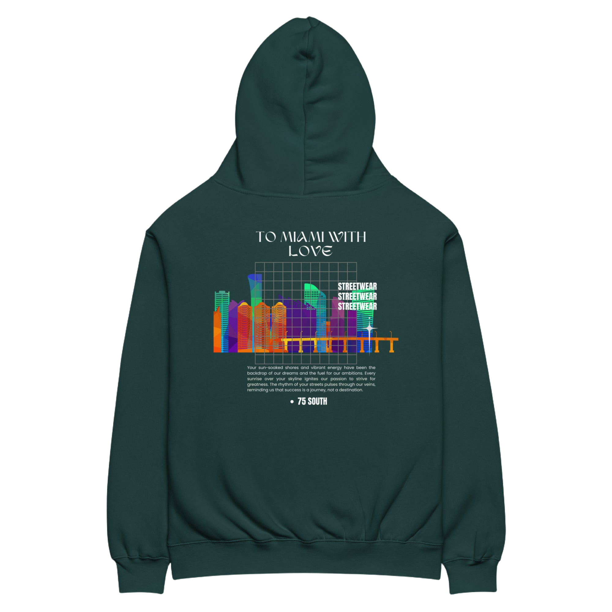 To Miami with Love SKYLINE View Unisex oversized hoodie